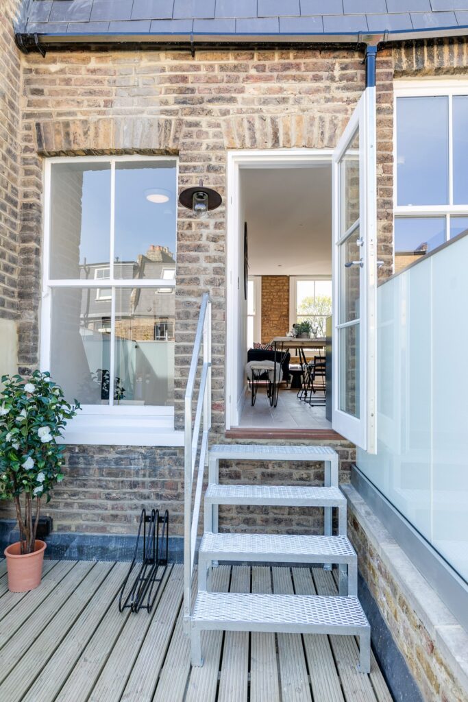A stairs leading to a house
